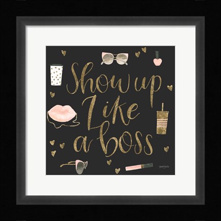 Framed Boss Ladies VII Black Print