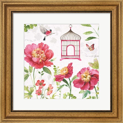 Framed Pink Garden IV Print