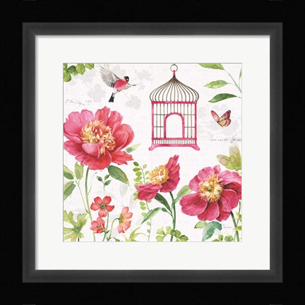 Framed Pink Garden IV Print