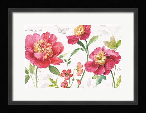 Framed Pink Garden I Print