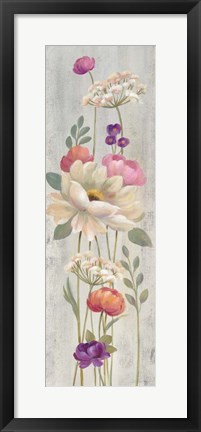 Framed Retro Floral I Print
