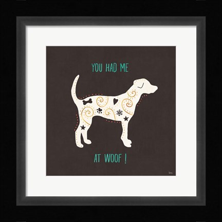 Framed Otomi Dogs IV Dark Print