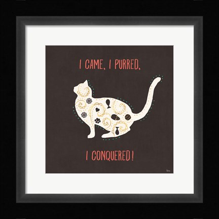 Framed Otomi Cats V Dark Print