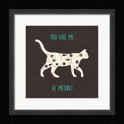 Framed Otomi Cats IV Dark Print