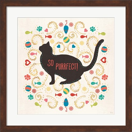 Framed Otomi Cats III Print