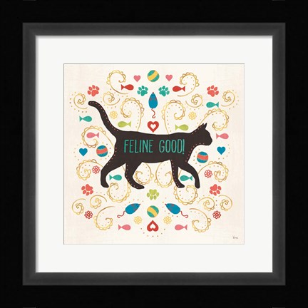 Framed Otomi Cats II Print