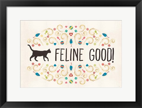 Framed Otomi Cats I Print