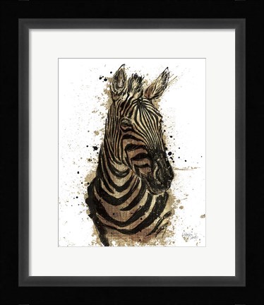 Framed Gold Africa II on White Crop Print