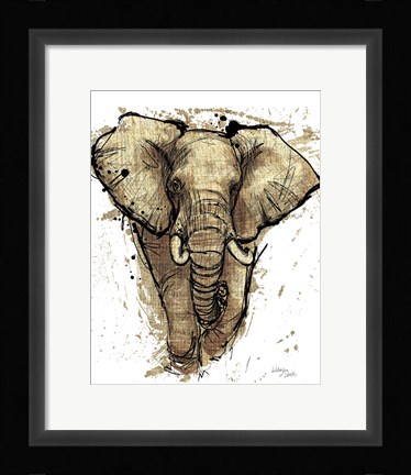 Framed Gold Africa I on White Crop Print