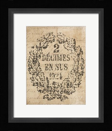 Framed Letter Crest II Vintage v2 Print