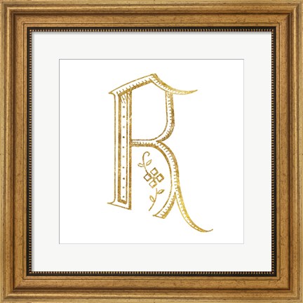 Framed French Sewing Letter R Print