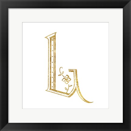 Framed French Sewing Letter L Print