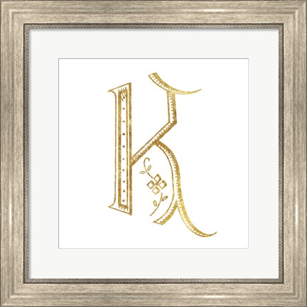 Framed French Sewing Letter K Print