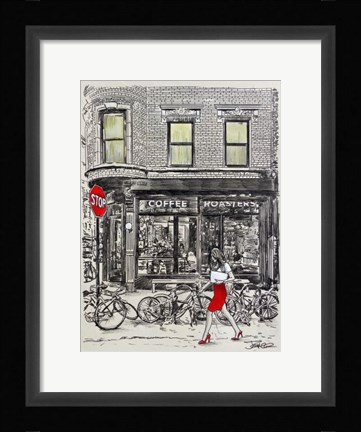 Framed Coffee Roasters Place Print