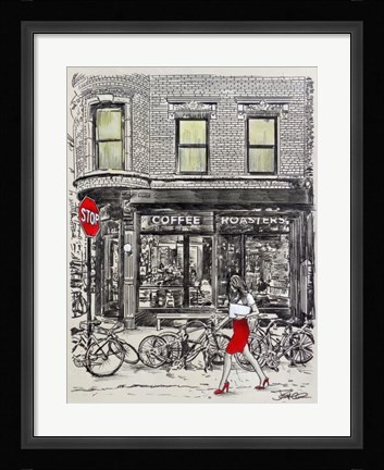 Framed Coffee Roasters Place Print