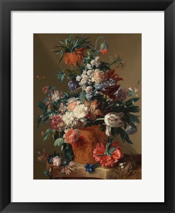 Framed Jan van Huysum, Vase of Flowers Print