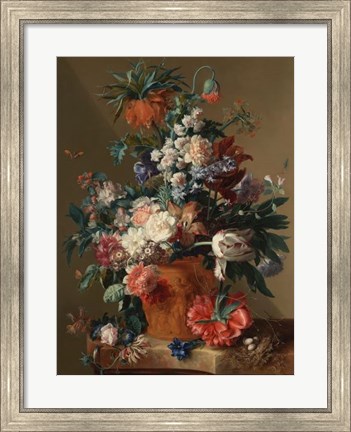 Framed Jan van Huysum, Vase of Flowers Print