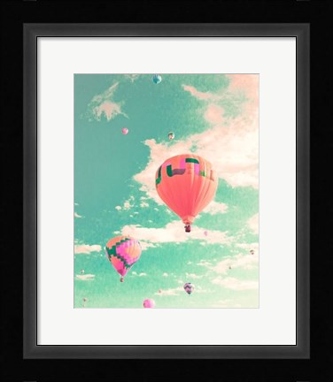 Framed Colorful Hot Air Balloons Print