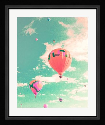 Framed Colorful Hot Air Balloons Print