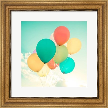 Framed Colorful Balloons Print