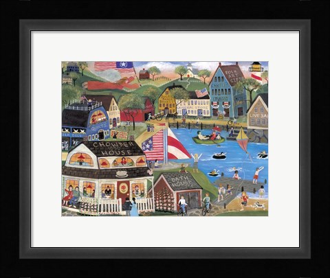 Framed Summertime Spirit Village Print