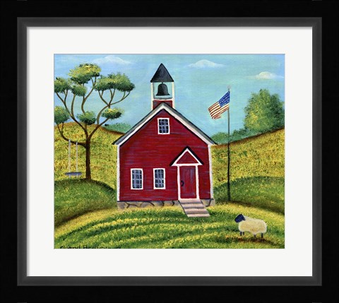 Framed Little Red School House Print