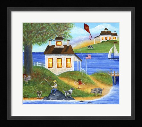 Framed Summertime Fishing Print