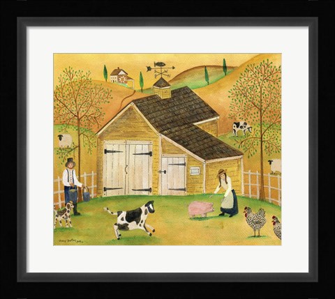 Framed Yellow Barn Print