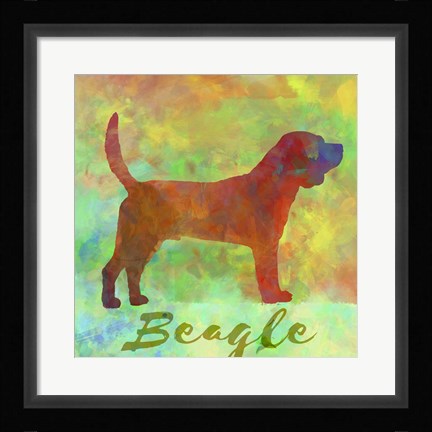 Framed Beagle Dog Print