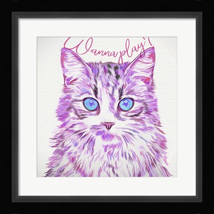 Framed Wanna Play Cat Print