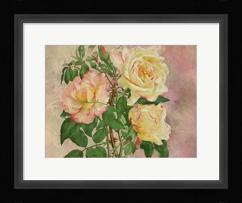 Framed Yellow Roses Print