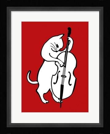 Framed Jazz Cat Print