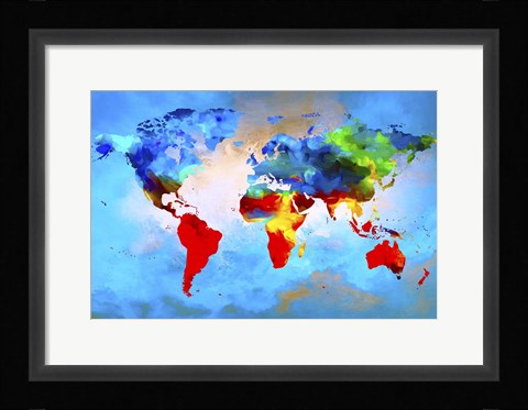Framed Color Map Print