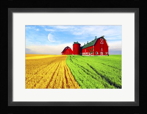 Framed Red Barn Print