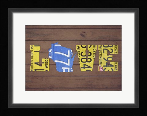Framed WI State Love Print