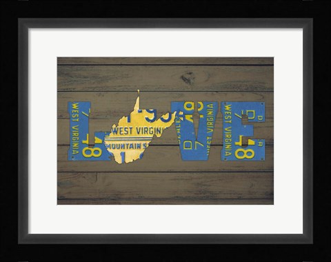 Framed WV State Love Print