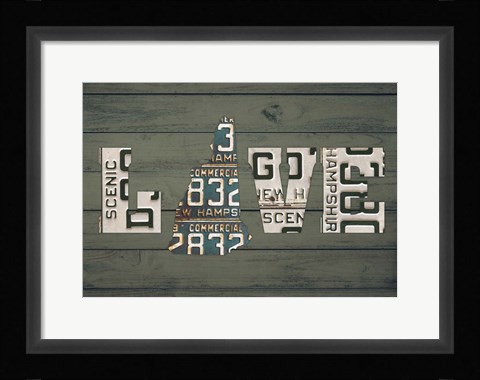 Framed NH State Love Print