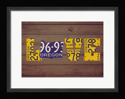 Framed OR State Love Print