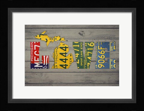 Framed MICH State Love Print