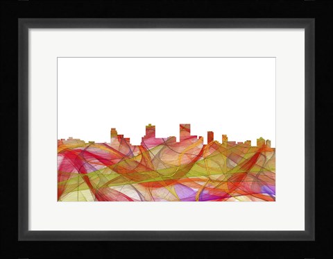 Framed Anchorage Alaska Skyline - Summer Swirl Print
