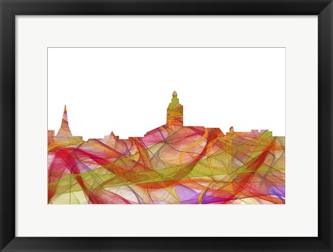 Framed Annapolis Maryland Skyline - Summer Swirl Print