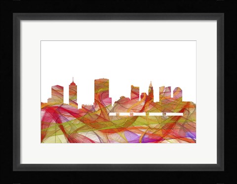 Framed Columbus Ohio Skyline-Summer Swirl Print