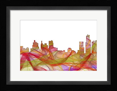 Framed Detroit Michigan Skyline- Summer Swirl Print