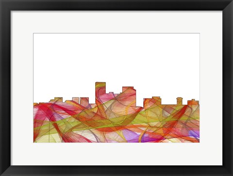 Framed Lexington Kentucky Skyline - Summer Swirl Print