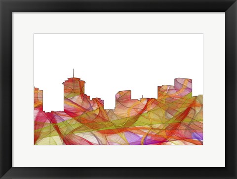 Framed New Orleans Louisiana Skyline -Summer Swirl Print