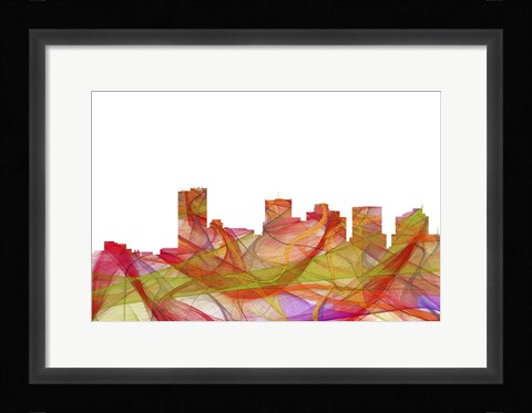 Framed Phoenix Arizona Skyline - Summer Swirl Print