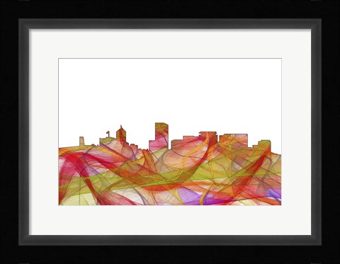 Framed Portland Oregon Skyline - Summer Swirl Print