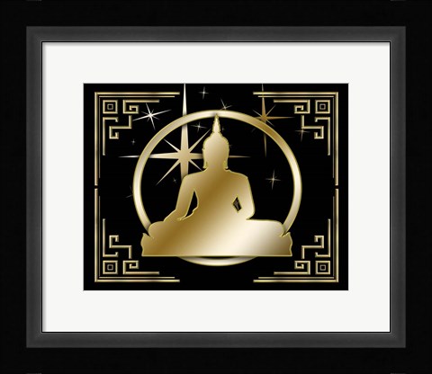 Framed Art Deco Buddha 3 Print