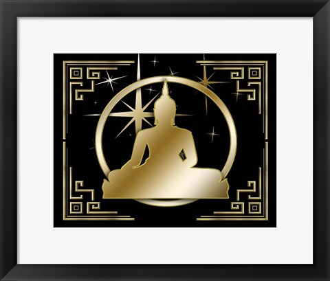 Framed Art Deco Buddha 3 Print