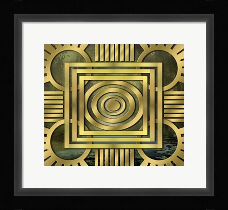 Framed Art Deco Design Forest Print